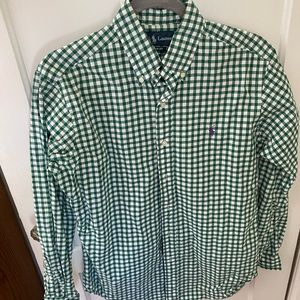 Ralph Lauren green gingham button up/oxford